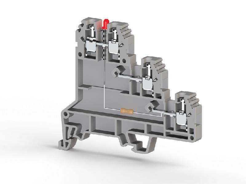 клеммник 3-х ярусный для датчиков 2.5кв.мм с индикацией 24 vdc сер. puk 3 sld (npn) klemsan 324419 от BTSprom.by