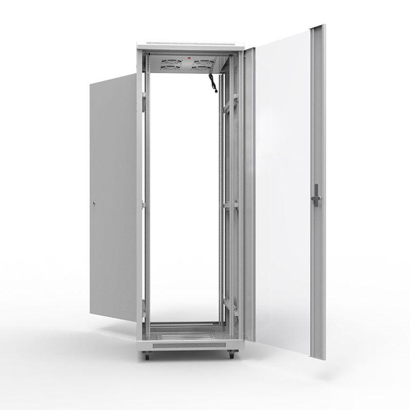шкаф напольный 19дюйм standart 42u 600х600мм передняя дверь стекло задняя дверь металл ral7035 rexant 04-2305 от BTSprom.by