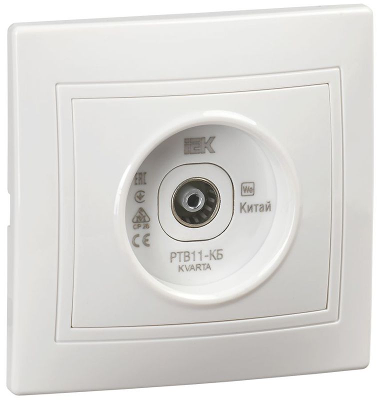 розетка телевизионная проходная tv кварта ртв11-кб бел. generica kv-a10-p-k01 от BTSprom.by