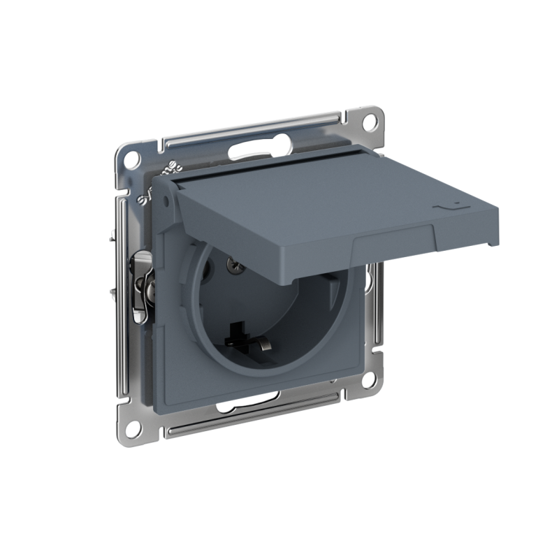 розетка atlasdesign 16а ip20 с заземл. защ. шторки с крышкой быстрозажим. клем. механизм грифель se atn000746s от BTSprom.by