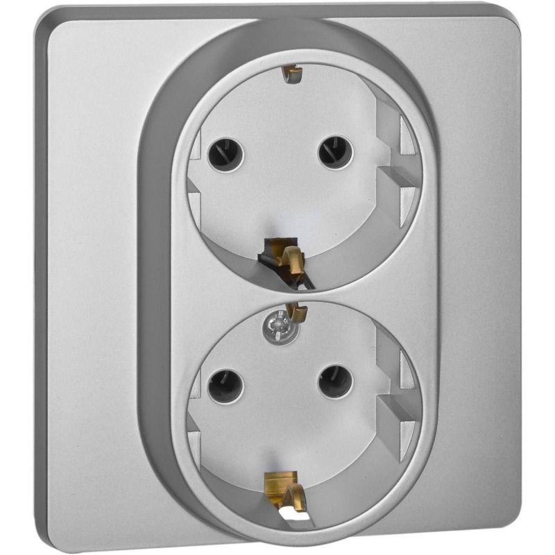 розетка inspiria 16а 250в 2х2p+e немецк. стандарт алюм. iek 673752 от BTSprom.by