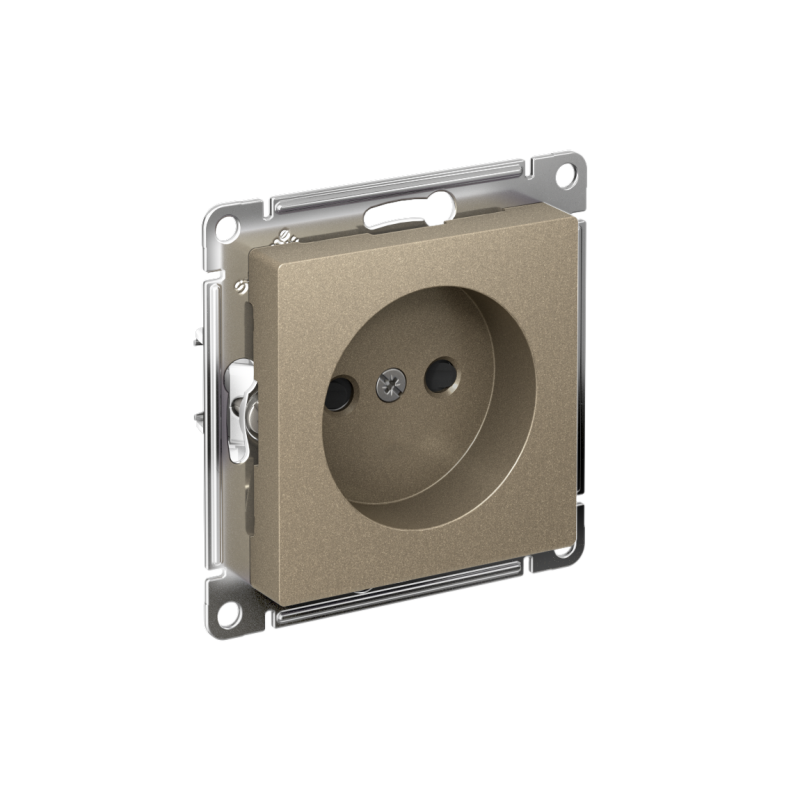 розетка atlasdesign 16а без заземл. защ. шторки быстрозажим. клем. механизм шампань se atn000549s от BTSprom.by