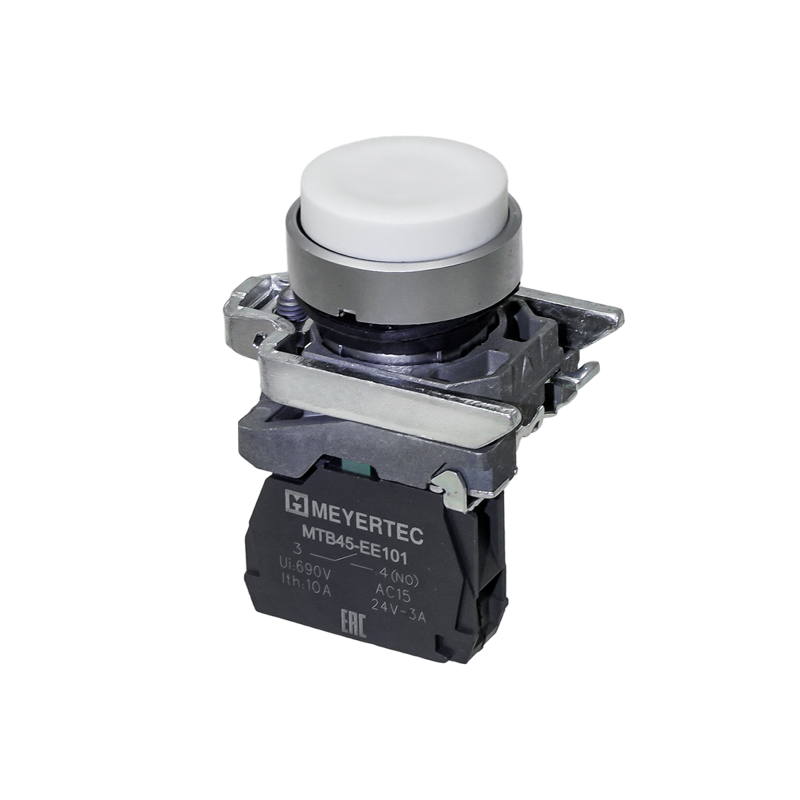 кнопка выступающая 1no ip65 металл mtb4-bl11 бел. овен 137129 от BTSprom.by