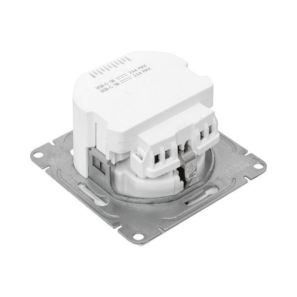  Розетка СП Эпика 16А с 2 USB-C с заземл. защ. шторки механизм бел. EKF UP1-SOW-111-2USBC фото в каталоге от BTSprom.by