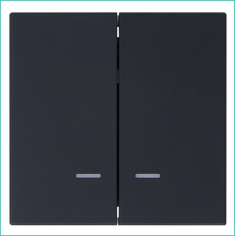 выключатель 2-кл. сп fd 10а ip20 с подсветкой с накладкой механизм черн. матов. soft touch jasmart fd3023npbm от BTSprom.by