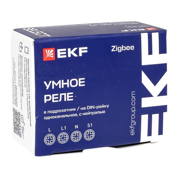  Реле умное в подрозетник 1-канальное Zigbee Connect Select с нейтралью EKF ssh-1g-zb фото в каталоге от BTSprom.by