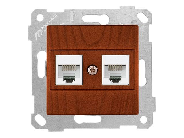 розетка компьютерная 2xrj45 (cat5e, скрытая, без рамки) вишня, rita, mutlusan 2200 138 0156 от BTSprom.by