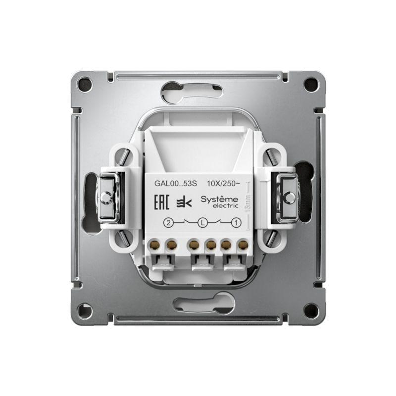  Выключатель 2-кл. ArtGallery (сх. 5а) 10AX с подсветкой быстрозажим. клем. механизм базальт SE GAL001453S фото в каталоге от BTSprom.by