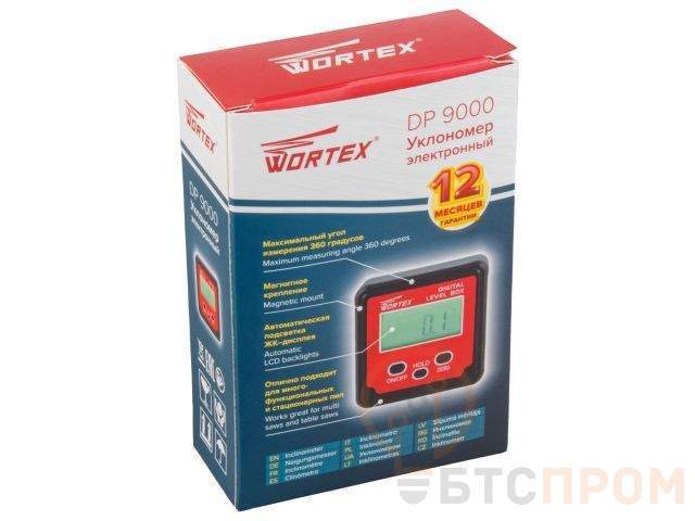  Уклономер электронный WORTEX DP 9000 (Диапазон 4х90, крепление на магнитах) фото в каталоге от BTSprom.by