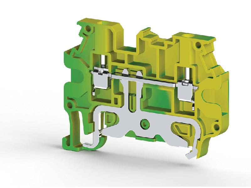 клеммник на din-рейку 2.5кв.мм с двумя перем. (земля) avk 2.5rt klemsan 334280 от BTSprom.by