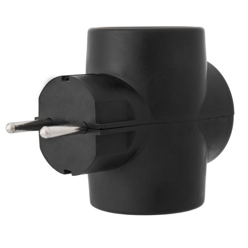  Разветвитель 3-м без заземл. 6-10А черн. Rexant 11-1076 фото в каталоге от BTSprom.by