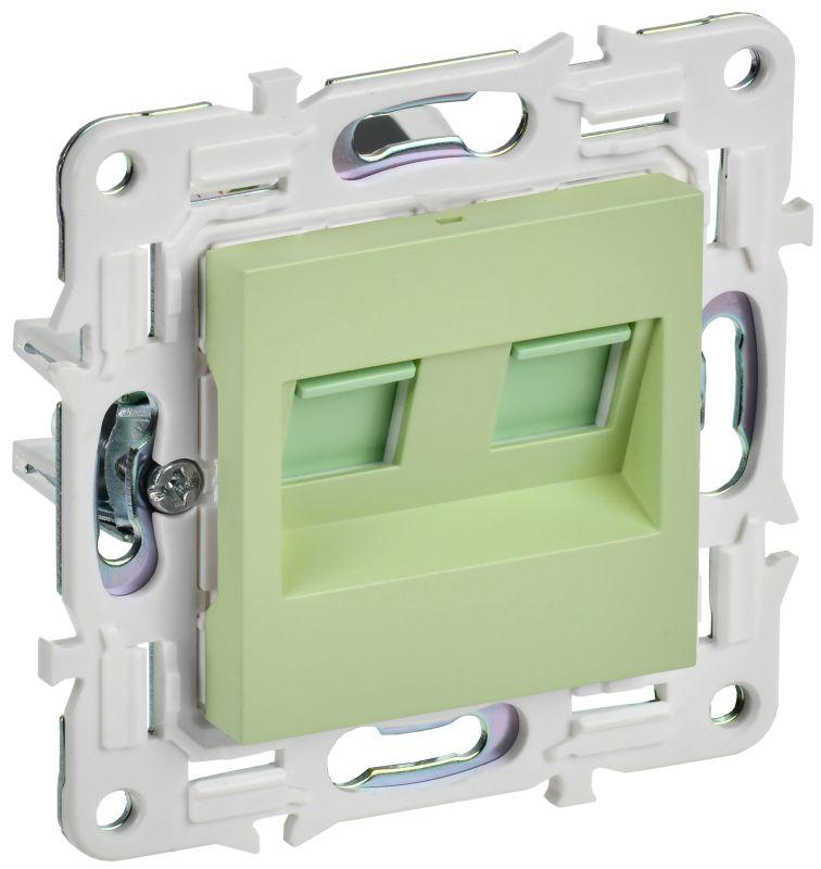 розетка компьютерная двойн. rj45 кат.6 skandy sk-k04g мятный iek sk-k20-2-k06 от BTSprom.by