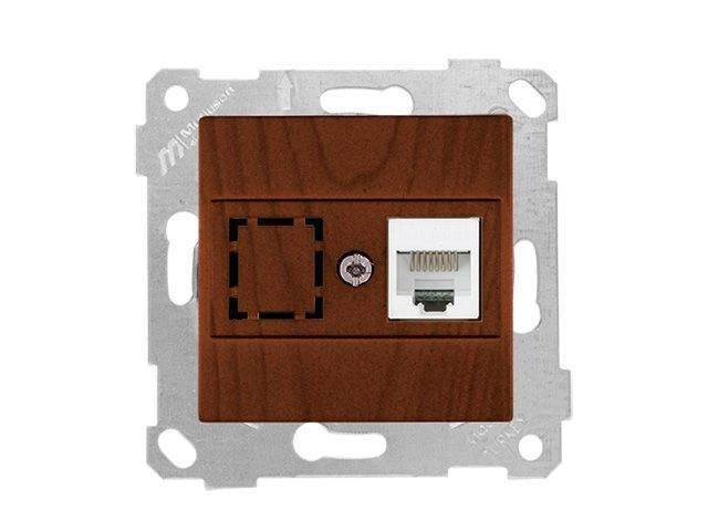 розетка компьютерная 1xrj45 (cat5e, скрытая, без рамки) орех, rita, mutlusan от BTSprom.by