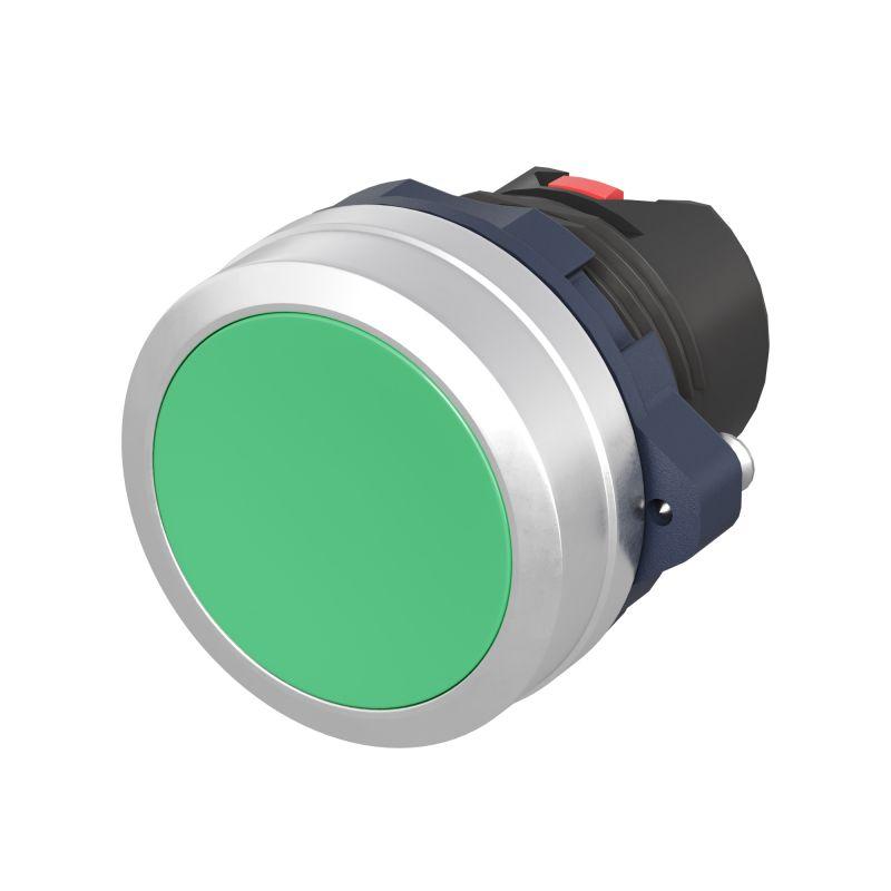 головка кнопки плоская без фиксации алюм. кольцо зел. dkc m22p-fmga от BTSprom.by