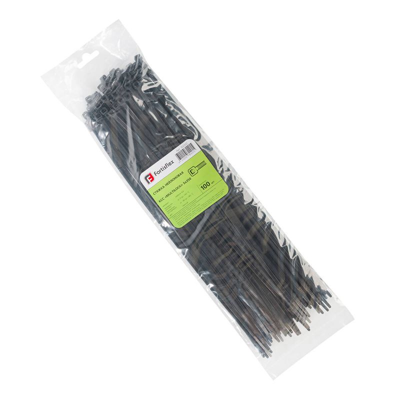 хомут нейлоновый ксс multilock 5х350 черн. (уп.100шт) fortisflex 102322 от BTSprom.by