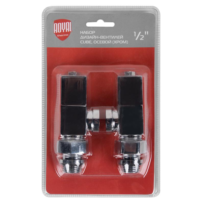  Набор дизайн-вентилей CUBE осевой 1/2дюйм хром Royal Thermo НС-1193193 фото в каталоге от BTSprom.by