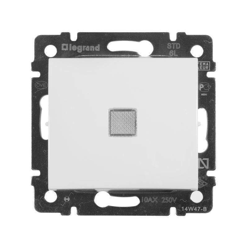 переключатель проходной 1-кл. сп valena 10а ip31 250в с зел. индикацией механизм бел. leg 774426 от BTSprom.by