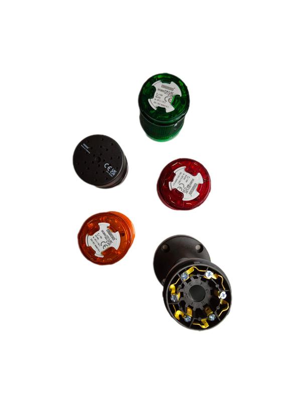  Колонна сигнальная 50мм зуммер 24В стробоскоп FLESH красн./зел./желт. EMAS IK53F024ZM03 фото в каталоге от BTSprom.by