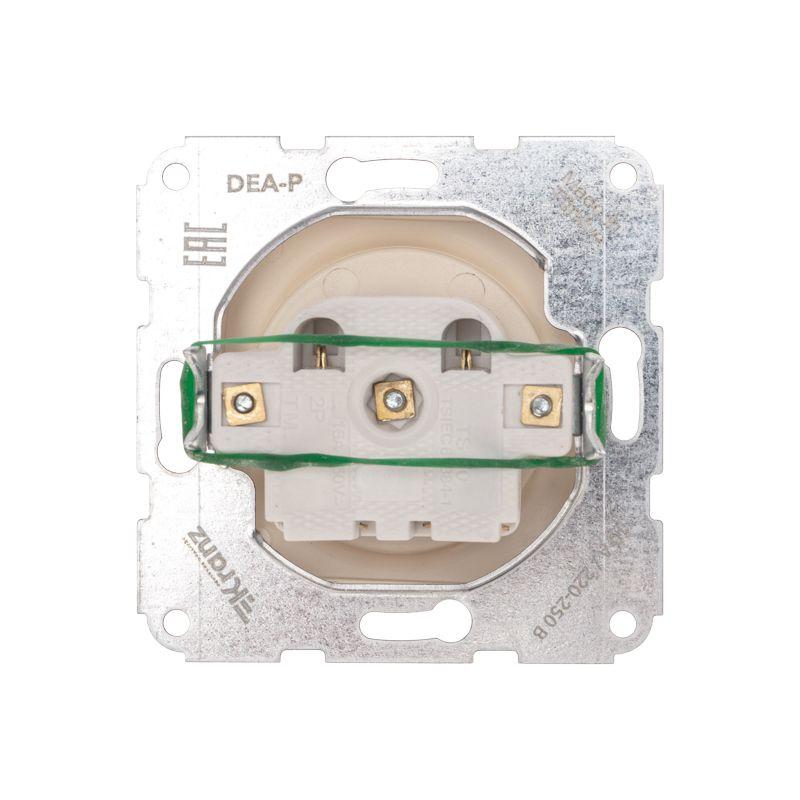  Розетка 1-м СП DEA 10А без заземл. механизм беж. Kranz KR-78-0240 фото в каталоге от BTSprom.by