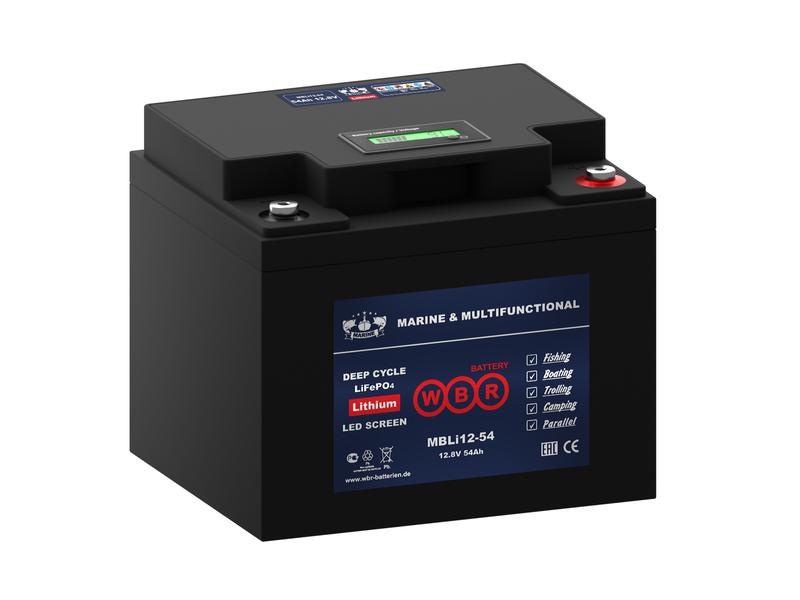  Аккумулятор тяговый лодочный литиевый (литий железо фосфатный LiFePO4) 12В 54А.ч WBR MBLi12-54 фото в каталоге от BTSprom.by