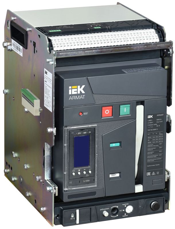 выключатель автоматический воздушный 3п b 800а 85ка tt выдвижн. с комплектом аксессуаров armat iek ar-acb-3vb-085-0800a-ttcf от BTSprom.by