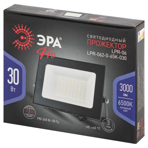  Прожектор светодиодный PRO LPR-062-0-65K-030 30Вт 6500К 3000лм IP65 призма Эра Б0064687 фото в каталоге от BTSprom.by