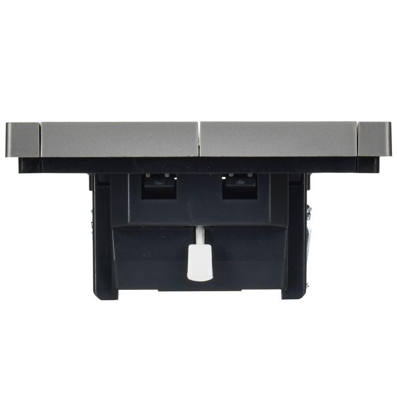  Выключатель жалюзи СП FORTE&PIANO 10А FP511 сталь IEK FP-V15-0-10-1-K46 фото в каталоге от BTSprom.by