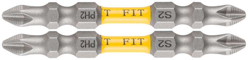  Набор бит кованые сталь S2 двусторонние 65мм PH2/РН2 профи блистер (уп.2шт) FIT 57542 фото в каталоге от BTSprom.by