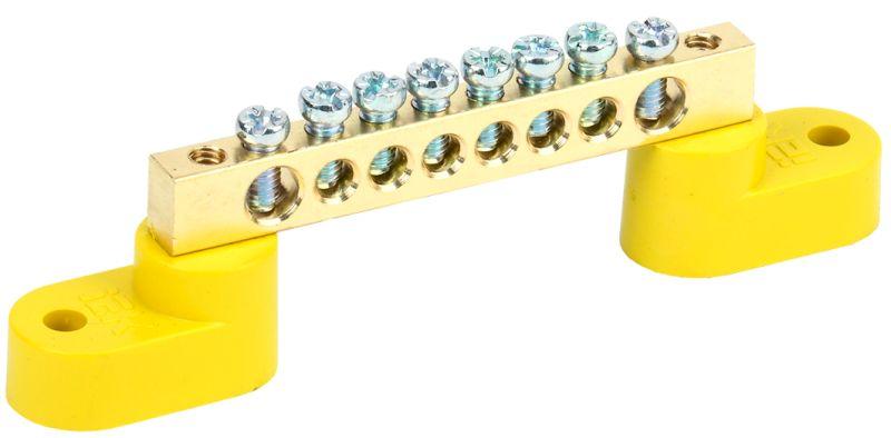 шина pe "земля" шни-6х9-8-у2-ж на двух угловых изоляторах iek ynn10-69-8c2-k05 от BTSprom.by