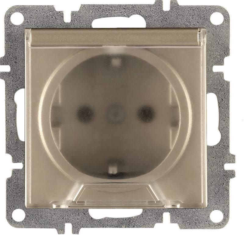 розетка 1-м с заземл. с крышкой механизм lavin/karen титан arvia 50 05 2000 218 от BTSprom.by