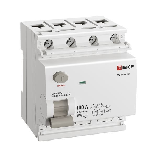  Выключатель дифференциального тока 4п 100А 300мА тип AC 6кА ВД-100N (S) электромех. PROxima EKF E1046MS100300 фото в каталоге от BTSprom.by