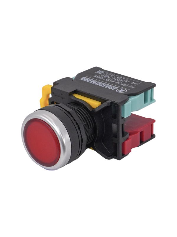 выключатель кнопочный вк22-eа45 1но+1нз цилиндр d22мм ip65 красн. электротехник et521008 от BTSprom.by