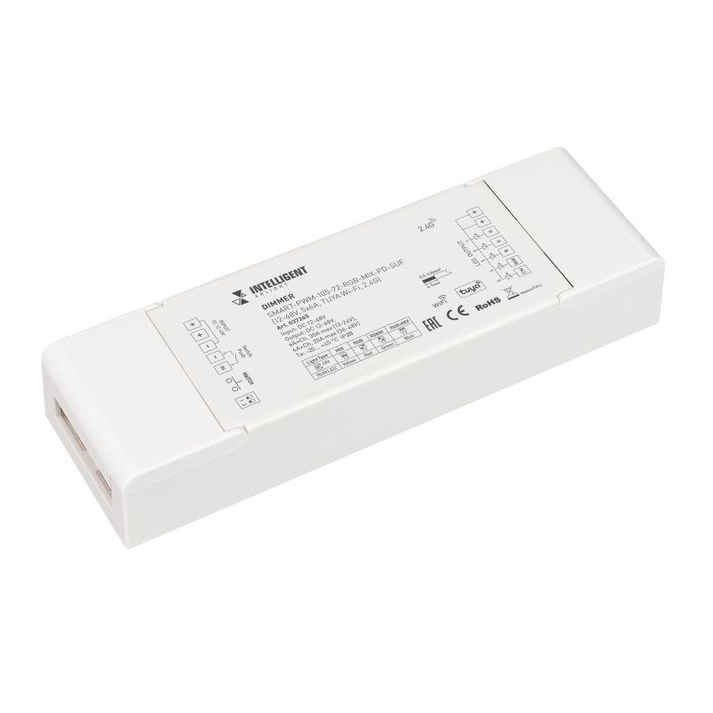 диммер smart-pwm-105-72-rgb-mix-pd-suf 12-48в 5х6а tuya wi-fi 2.4g ip20 пластик intelligent arlight 037265 от BTSprom.by