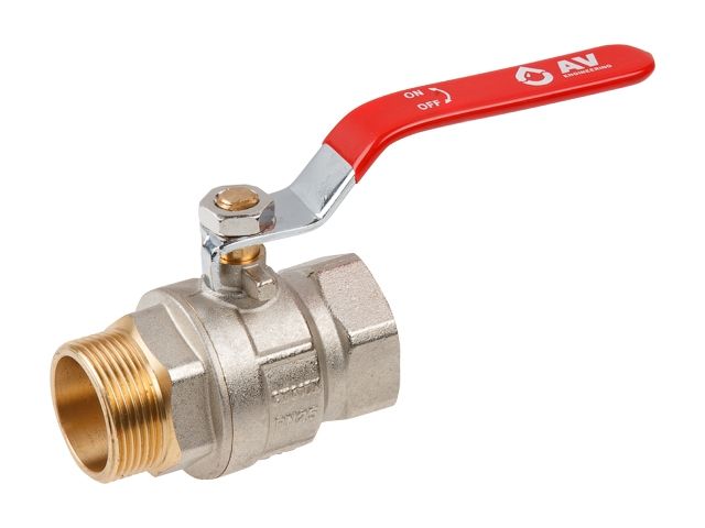 кран шаровый 1 1/4" нар.-вн. ручка pn25, av engineering (латунь, макс.  25 бар, макс.  110 °с) ave091114 от BTSprom.by