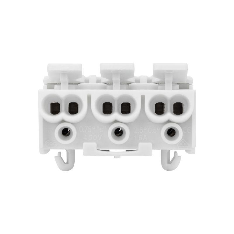  Клемма пружинная соединительная КСП 3-полюсная с монтажными ножками (уп.100шт) Rexant 07-6215-1 фото в каталоге от BTSprom.by