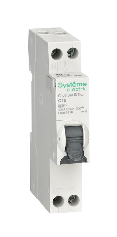 выключатель автоматический дифференциального тока 2п (1p+n) c 16а 30ма тип a 4.5ка city9 18мм se c9d53616 от BTSprom.by