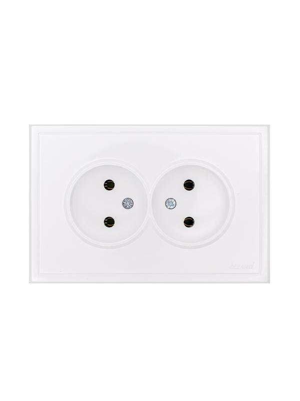 розетка 2-м estet 16а ip20 без заземл. пбт механизм бел. lezard 745-0200-128b от BTSprom.by