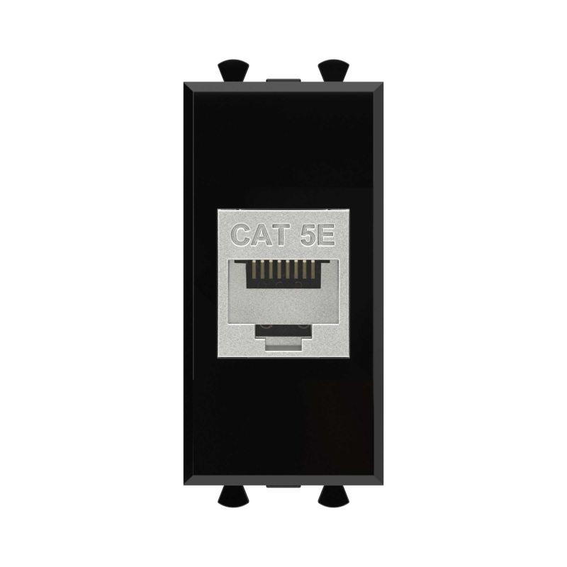 розетка компьютерная 1мод. avanti "черный квадрат" rj45 кат.5e без шторок экранир. модульная механизм dkc 4402761 от BTSprom.by