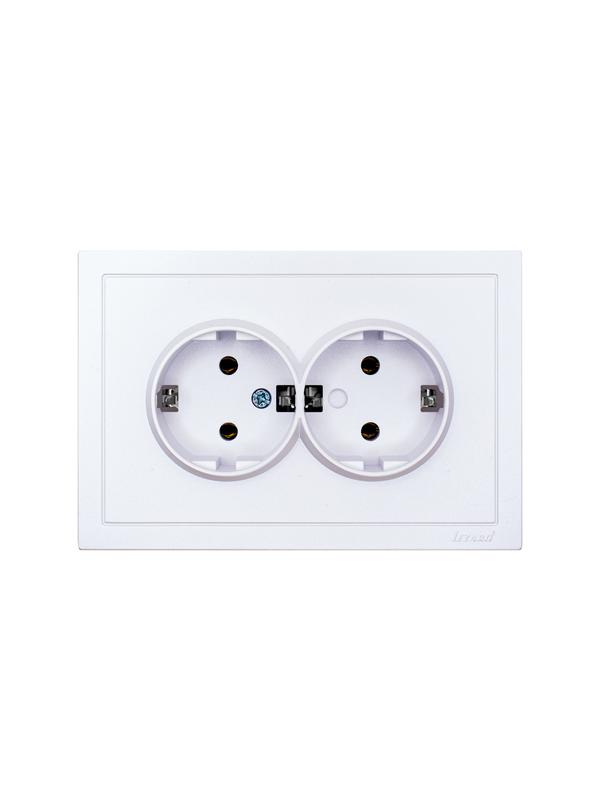 розетка 2-м сп zima 16а ip20 с заземл. пбт безвинтовой зажим/клемма бел. искра матов. lezard 704-1400-127bqc от BTSprom.by