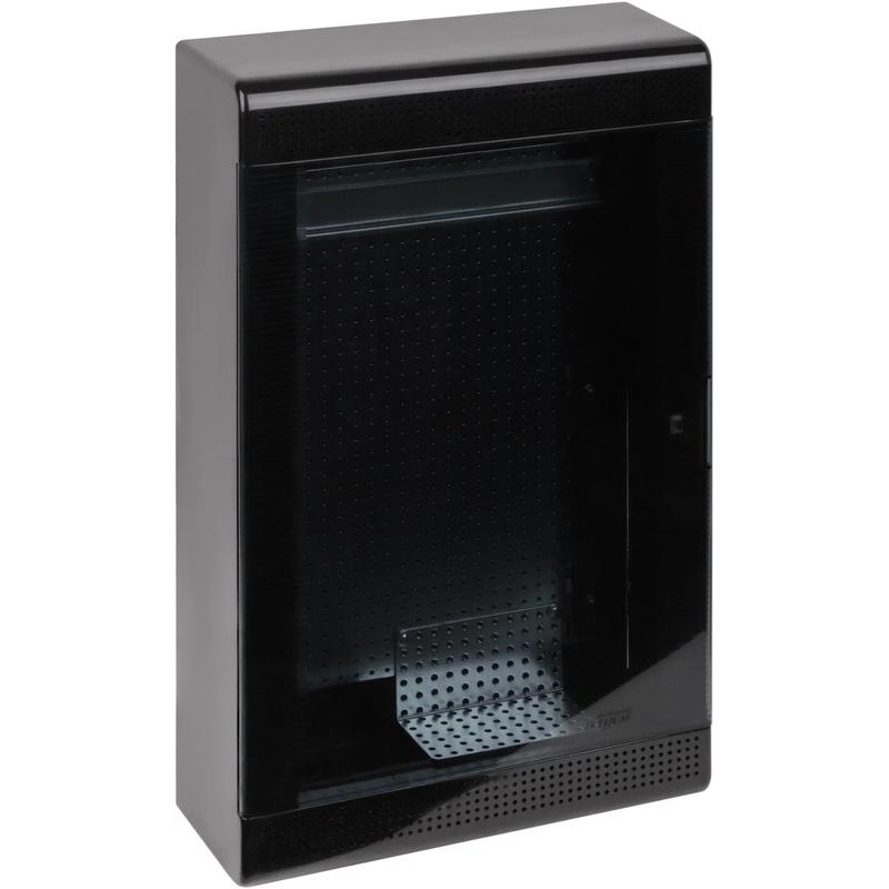 щит навесной 36мод. слаботочный мультимедийный с черн. дверцей с монтажн. платой в компл. рувинил 68036ч-сл от BTSprom.by