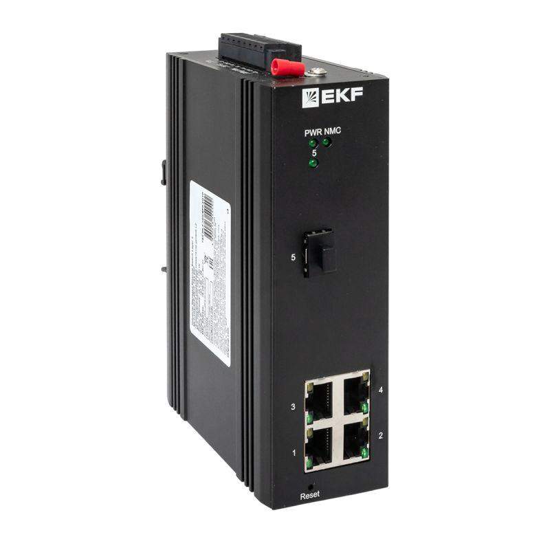 коммутатор управляемый промышленный уровня l2 ml2-1gx/sfp-4gtp 1 порт 1000base-x sfp 4 порта 10/100/1000base-t(x) rj45 c poe монтаж на din-рейку tsx ekf tsx-ml2-1gx/sfp-4gtp от BTSprom.by