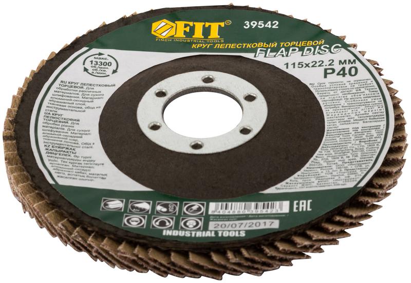  Круг лепестковый торцевой 115мм Р 40 FIT 39542 фото в каталоге от BTSprom.by