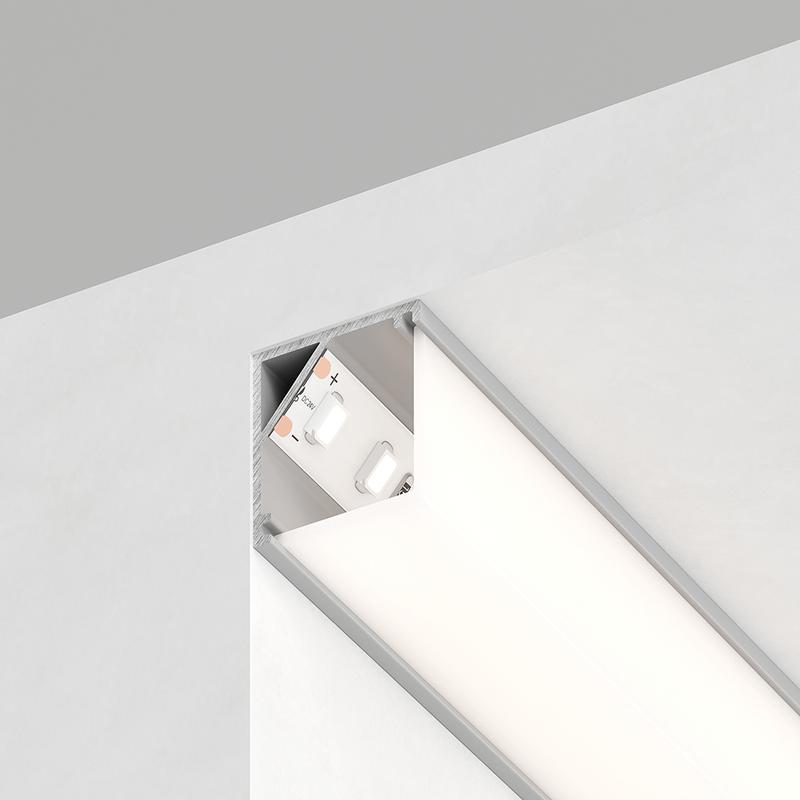 профиль алюминиевый "угловой квадратный 16х16мм" серебр. cab281 с матовым экраном 2 заглушками 4 крепежами в комплекте feron feron 10300 от BTSprom.by