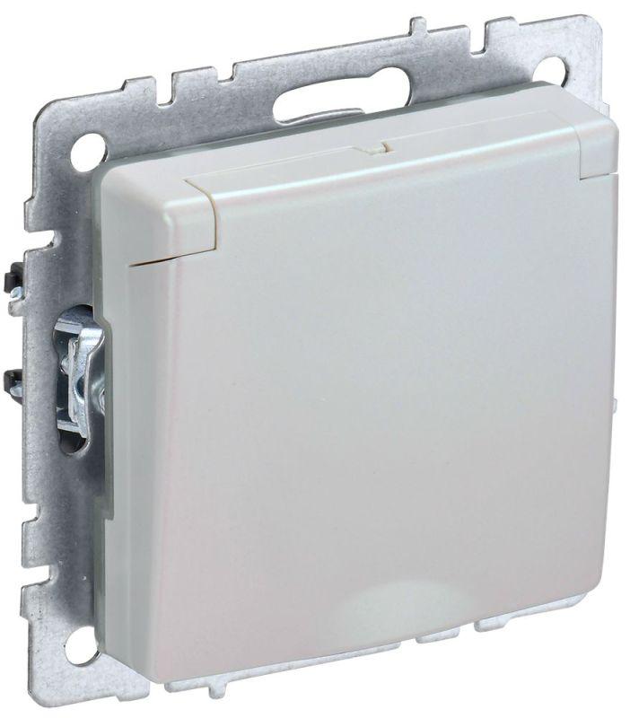 розетка brite рсбш10-3-брж 16а ip20 с заземл. защ. шторки с крышкой механизм жемчуж. iek br-r16-16-k36 от BTSprom.by