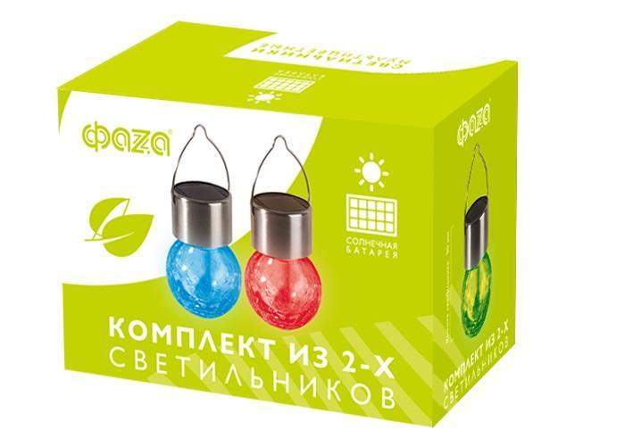 светильник светодиодный slr-l02 (комплект из 2х rgb светильников) подвесной на солнечн. батарее ip44 (уп.2шт) фаzа 5048096 от BTSprom.by