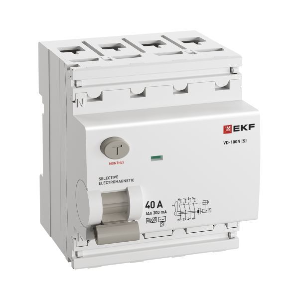  Выключатель дифференциального тока 4п 40А 300мА тип AC 6кА ВД-100N (S) электромех. PROxima EKF E1046MS40300 фото в каталоге от BTSprom.by