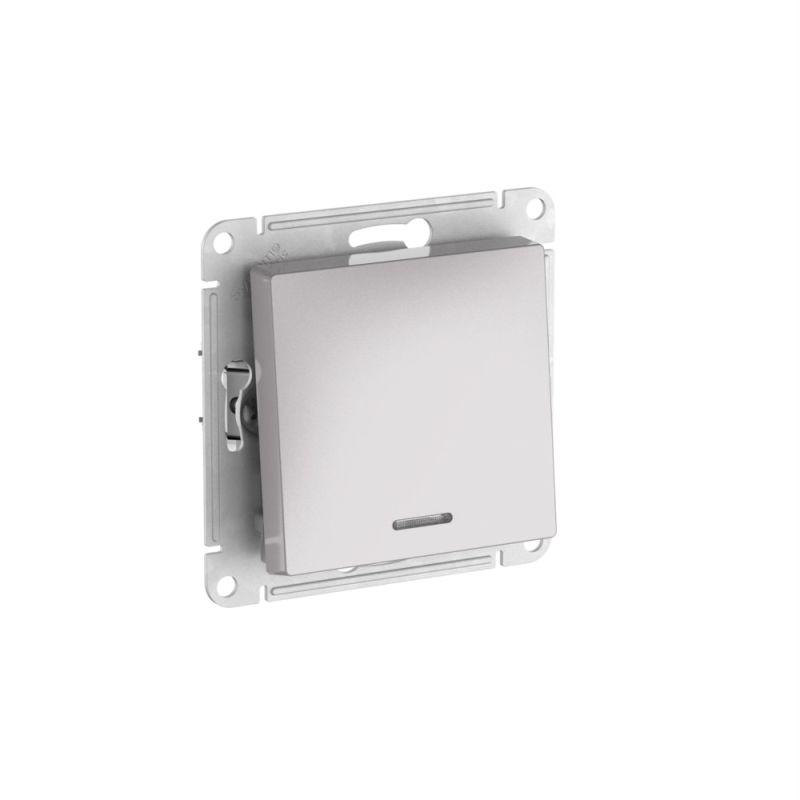 выключатель 1-кл. atlasdesign (сх. 1а) 10ax с подсветкой быстрозажим. клем. механизм алюм. se atn000313s от BTSprom.by