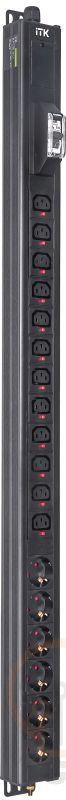 Блок распределения питания BASE PDU PV1111 23U 1ф 16А 6SCHUKO 12C13 2.6м SCHUKO ITK BS-PV12-06D-12C13-11 фото в каталоге от BTSprom.by  Блок распределения питания BASE PDU PV1111 23U 1ф 16А 6SCHUKO 12C13 2.6м SCHUKO ITK BS-PV12-06D-12C13-11 фото в каталоге от BTSprom.by