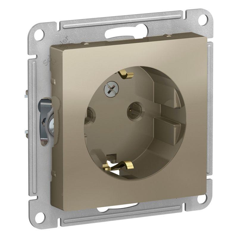 розетка 1-м сп atlasdesign 16а ip20 с заземл. механизм шампань se atn000543 от BTSprom.by