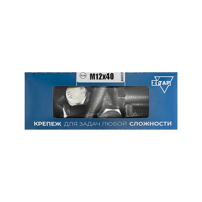 болт с шестигранной головкой м12х40 din 933 оцинк. (уп.15шт) tech-krep/zitar 126526 от BTSprom.by